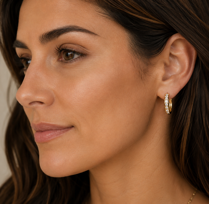 Chic Gold and Crystal Earrings