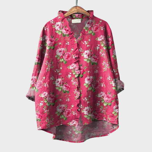 Tara | Elegant Linen Summer Blouse