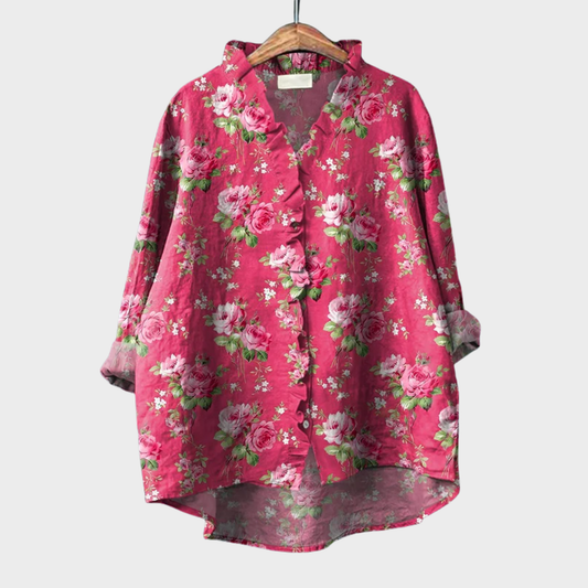 Tara | Elegant Linen Summer Blouse