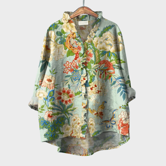 Grace | Elegant Linen Summer Blouse