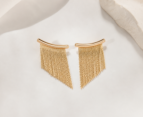 Vintage Earrings with Gold Pendants