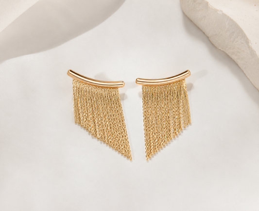 Vintage Earrings with Gold Pendants