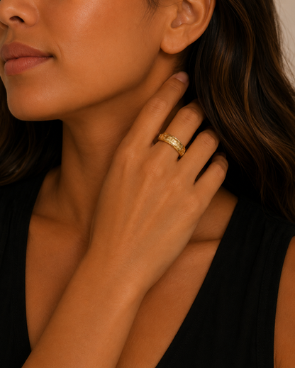Gold Ring — "Antique Flower"