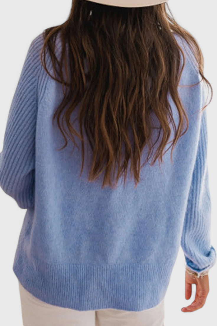 Ariane Ribbed Sleeve Soft Jersey Sweater
