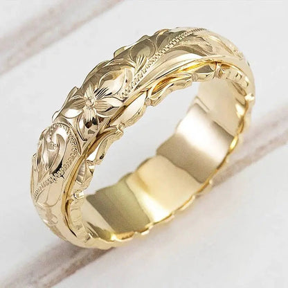 Gold Ring — "Antique Flower"