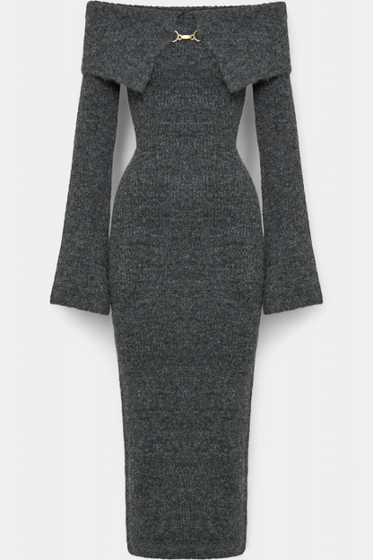 Solsona One-Shoulder Long Sleeve Knit Dress