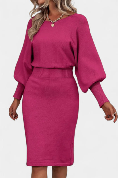Abélise Long Sleeve Fitted Midi Sweater Dress