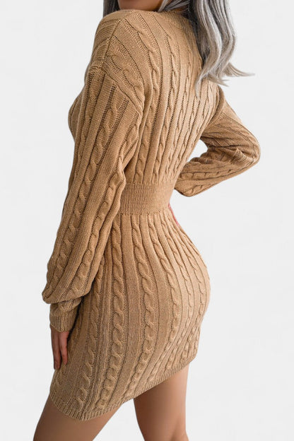 Cléora Long Sleeve Mini Bodycon Sweater Dress