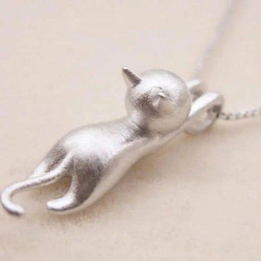Vrolijke Ketting met een Zilveren Katje 925